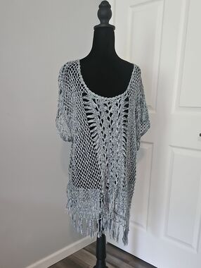 Hippie Laundry XL Blue Crotchet Tunic Top Cover Up